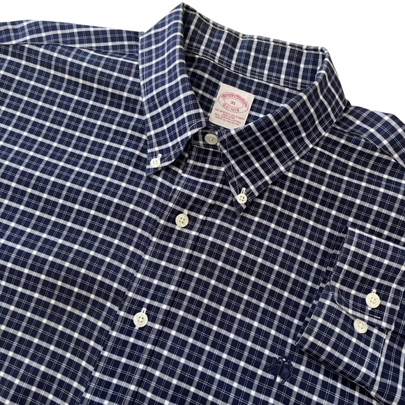 Brooks Brothers Other - Brooks Brothers The Original Polo Shirt XL Blue Check Non-Iron Supima Cotton